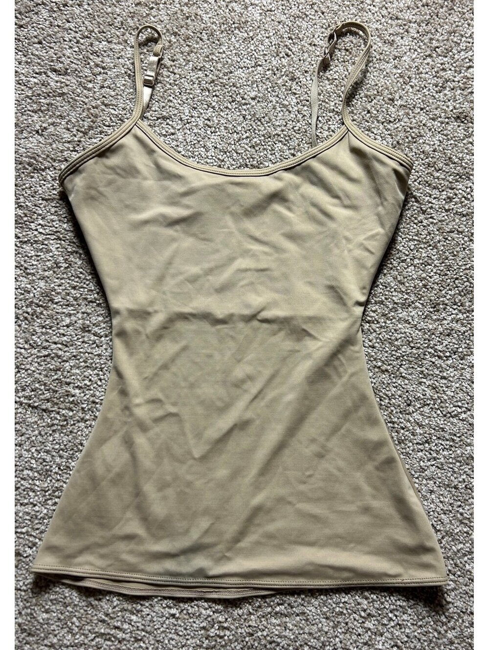 Assets by Spanx Womens Shaping Cami Tank Top Nude Beige Seamless Size Med